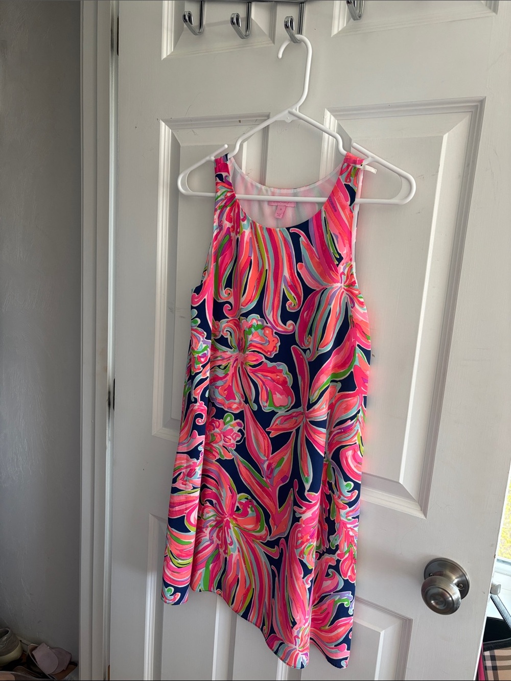 Lilly Pulitzer Multicolor Floral Shift Dress - Pink, Navy & Lime